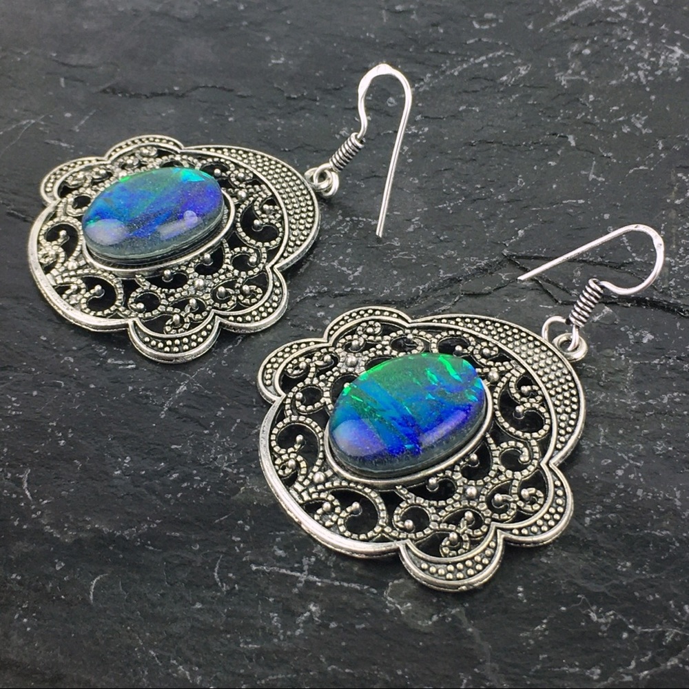 Dichroic Glass or Acrylic Hook Dangle Earrings - Picture 11 of 11